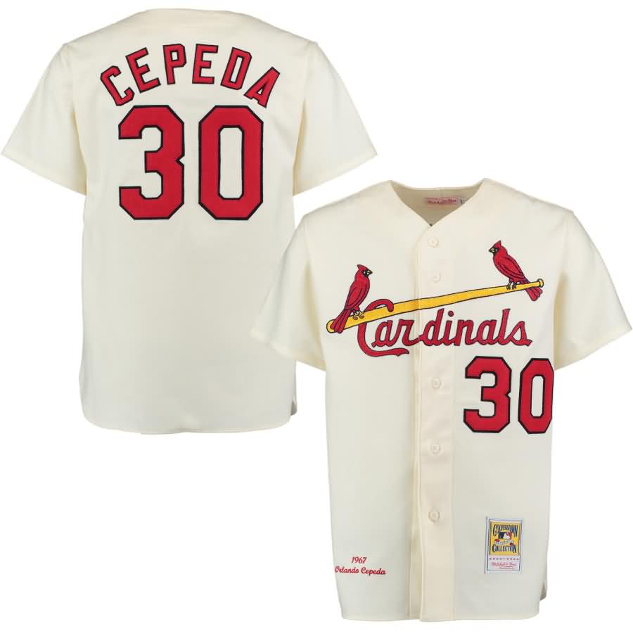 Orlando Cepeda 1967 St. Louis Cardinals Mitchell & Ness Home Authentic Throwback Jersey - Cream
