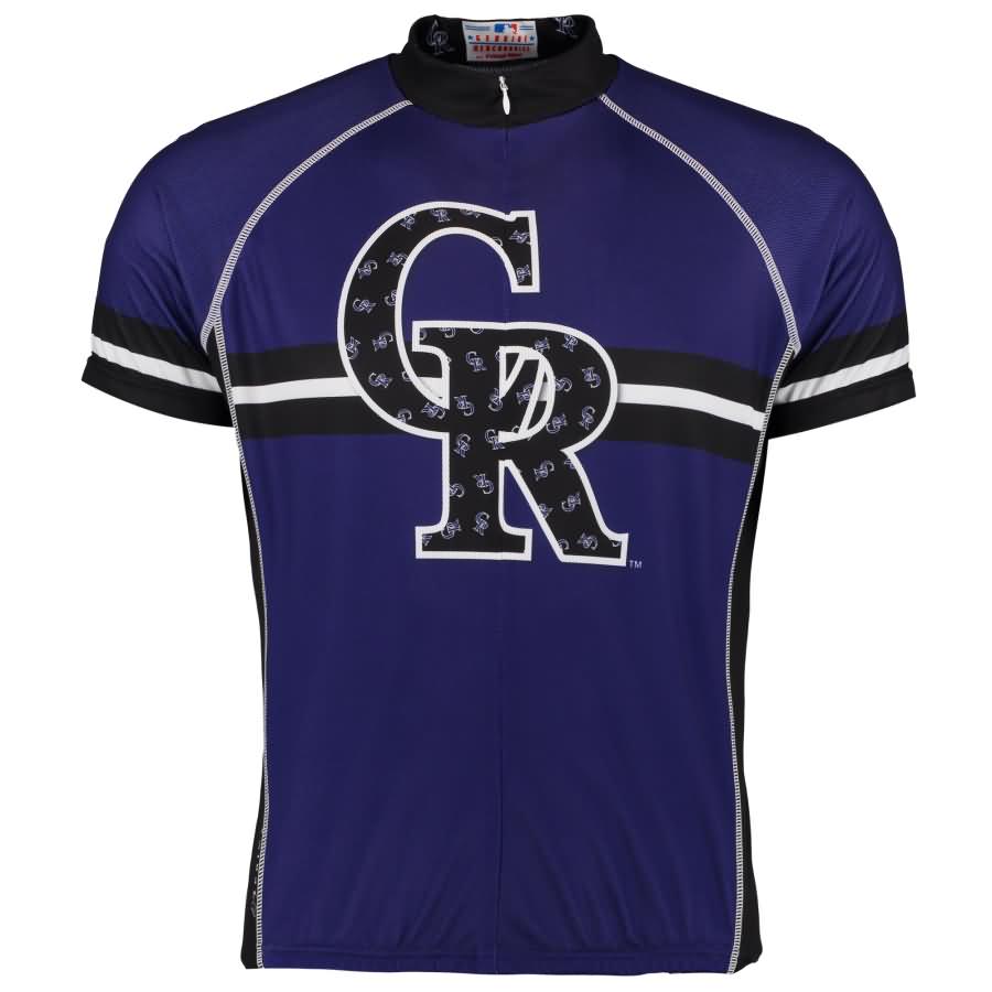 Colorado Rockies Short Sleeve Cycling Jersey - Purple