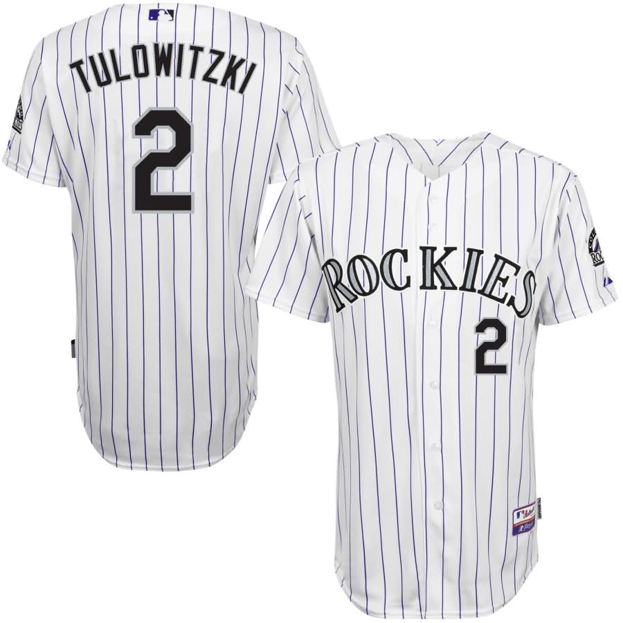 Troy Tulowitzki Colorado Rockies Majestic Home 6300 Player Authentic Jersey - White/Purple