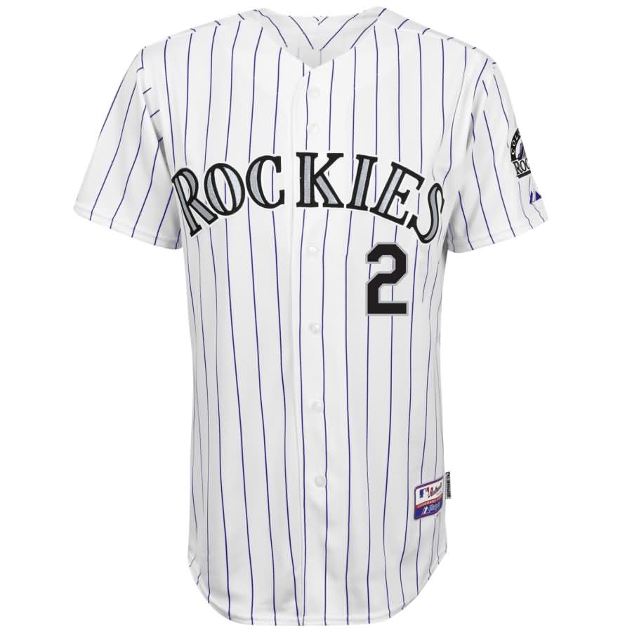 Troy Tulowitzki Colorado Rockies Majestic Home 6300 Player Authentic Jersey - White/Purple