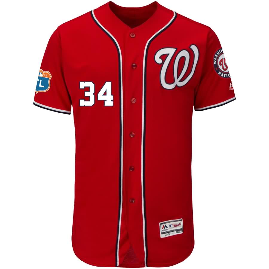 Bryce Harper Washington Nationals Majestic Alternate 2016 Flex Base Authentic Collection On-Field Spring Training Player Jersey - Scarlet