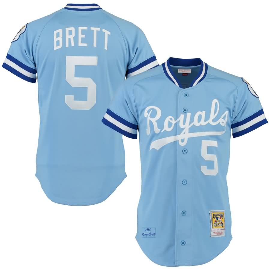 George Brett Kansas City Royals Mitchell & Ness Throwback Authentic Jersey - Light Blue