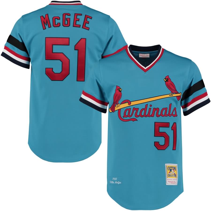 Willie McGee St. Louis Cardinals Mitchell & Ness Authentic Jersey - Light Blue