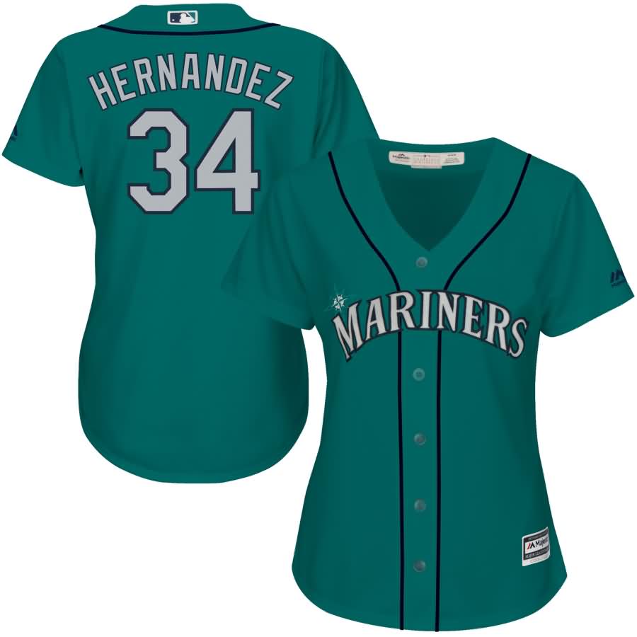 Felix Hernandez Seattle Mariners Majestic Women's Cool Base Player Jersey - Northwest Green