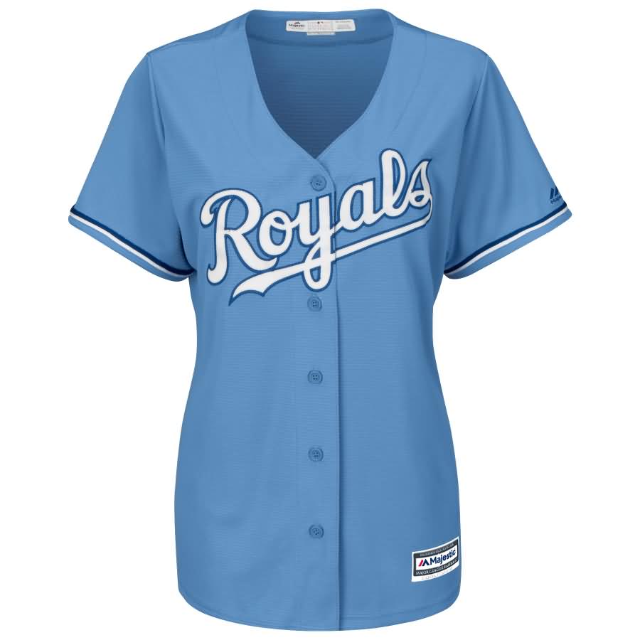 Lorenzo Cain Kansas City Royals Majestic Women's Alternate Cool Base Player Jersey - Light Blue