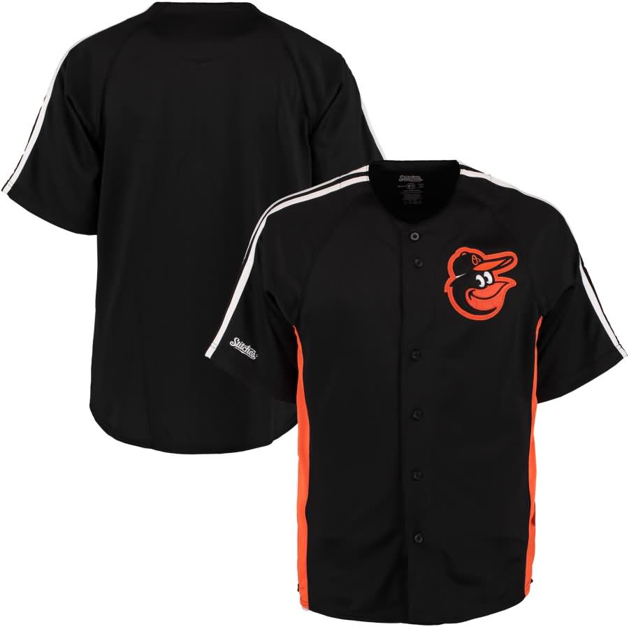 Baltimore Orioles Stitches Cut off Man Fashion Full Button Jersey - Black
