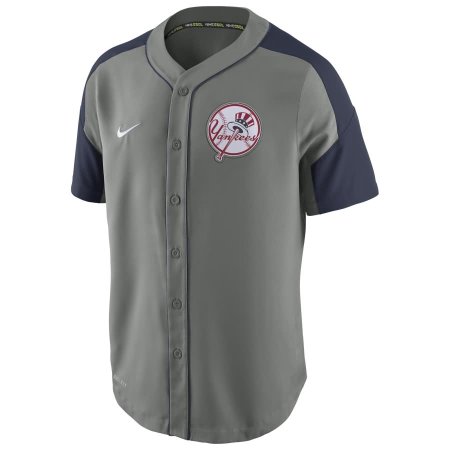 New York Yankees Nike Dri-FIT Woven Jersey - Gray/Navy