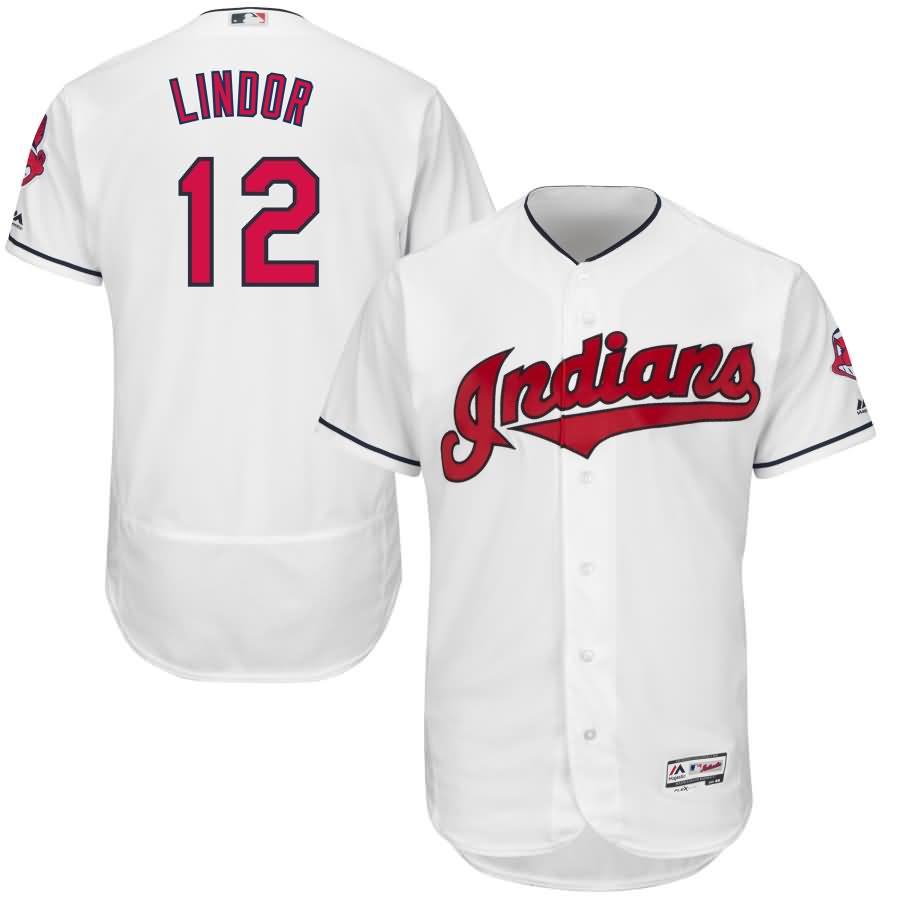 Francisco Lindor Cleveland Indians Majestic Home Flex Base Authentic Collection Player Jersey - White