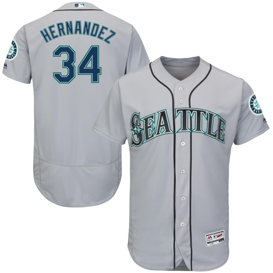 Felix Hernandez Seattle Mariners Majestic Road Flex Base Authentic Collection Player Jersey - Gray