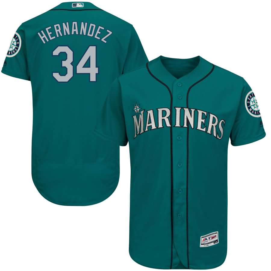 Felix Hernandez Seattle Mariners Majestic Alternate Flex Base Authentic Collection Player Jersey - Green