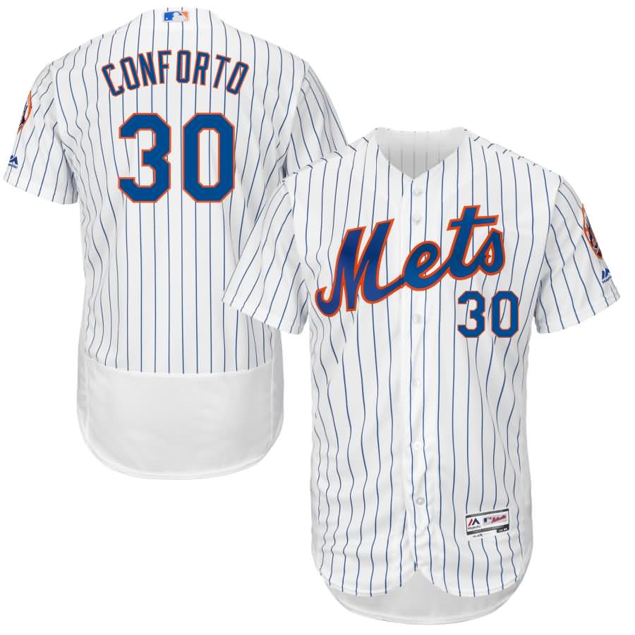 Michael Conforto New York Mets Majestic Home Flex Base Authentic Collection Player Jersey - White/Royal