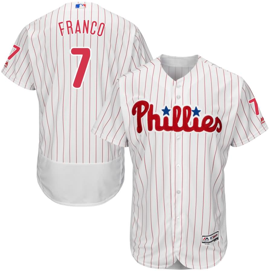 Maikel Franco Philadelphia Phillies Majestic Home Flex Base Authentic Collection Player Jersey - White/Scarlet