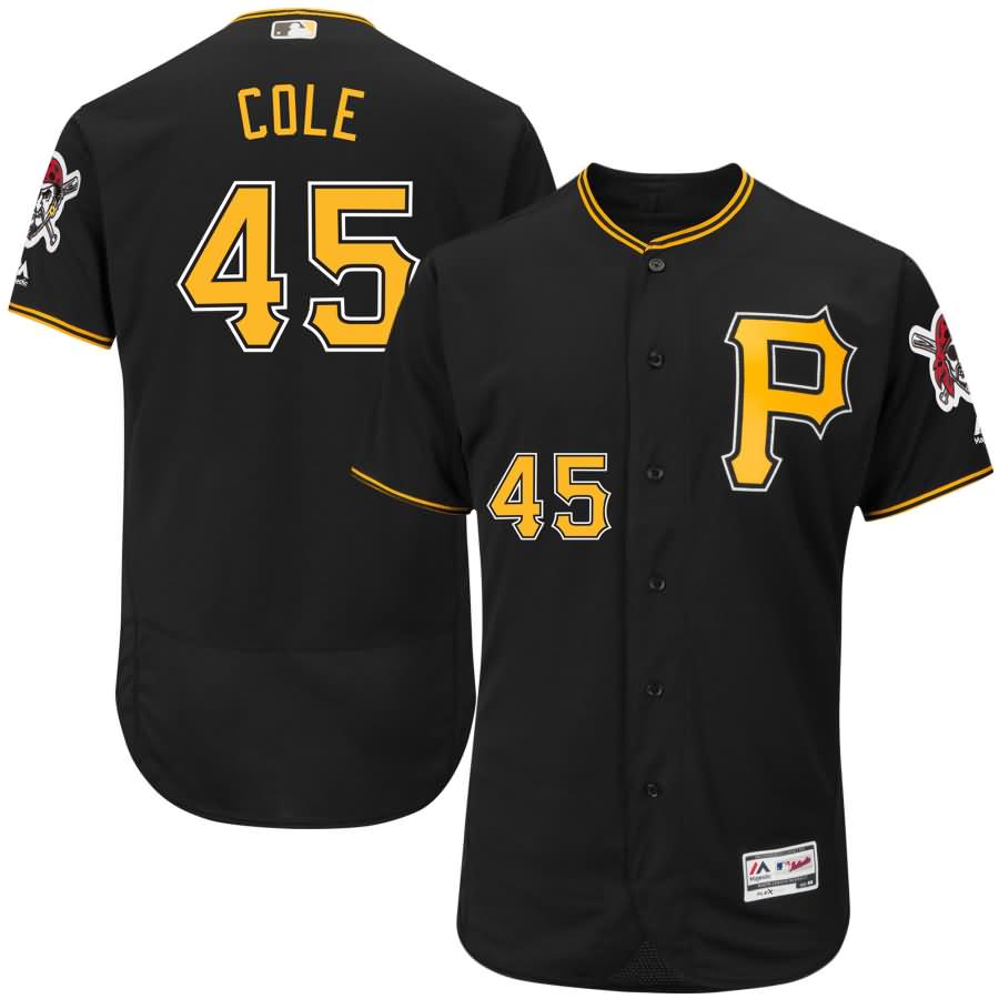 Gerrit Cole Pittsburgh Pirates Majestic Alternate Flex Base Authentic Collection Player Jersey - Black