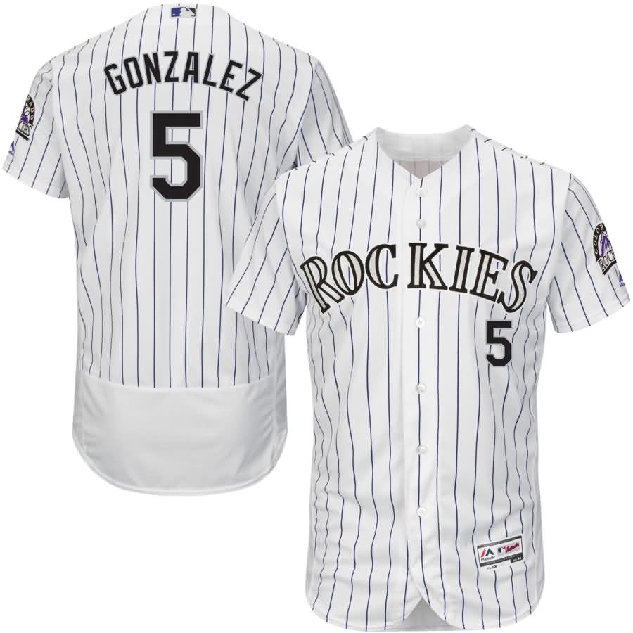 Carlos Gonzalez Colorado Rockies Majestic Home Flex Base Authentic Collection Player Jersey - White