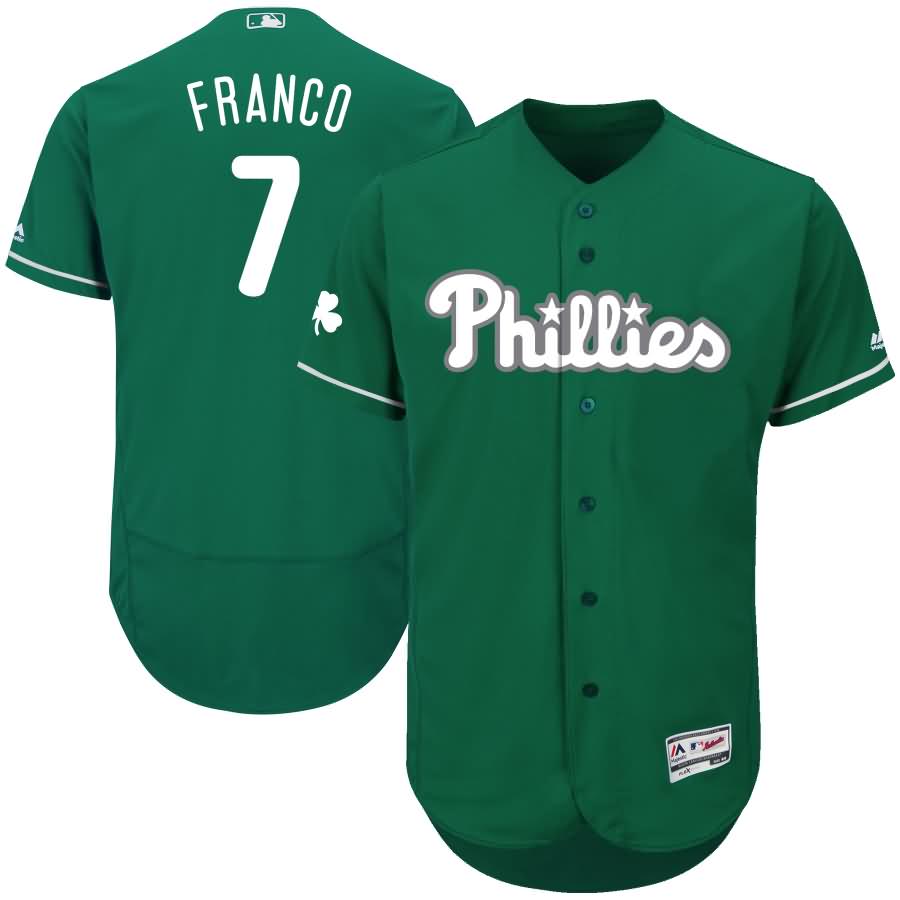 Maikel Franco Philadelphia Phillies Majestic 2018 St. Patrick's Day Flex Base Authentic Collection Celtic Player Jersey - Green