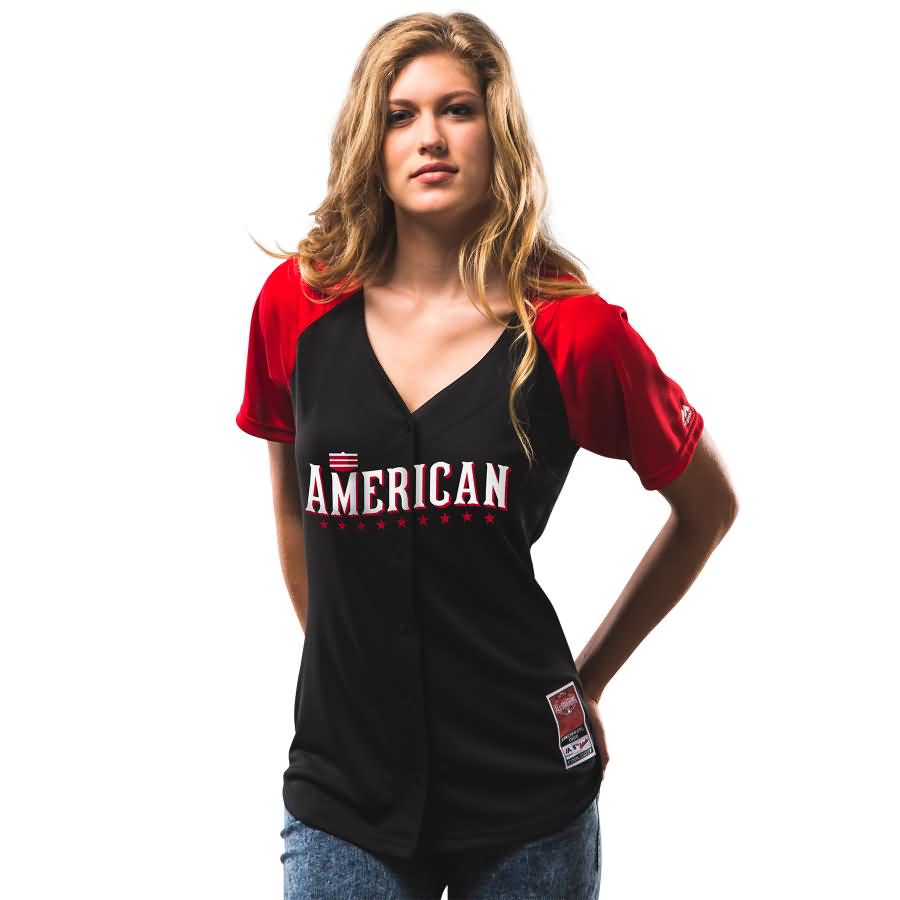 Majestic Women's Fashion American League 2015 MLB All-Star Game Batting Practice Cool Base Jersey - Black