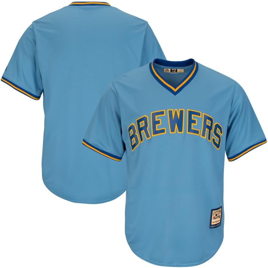 Milwaukee Brewers Majestic Cooperstown Collection Replica Cool Base Jersey - Light Blue