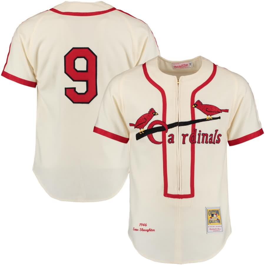 Enos Slaughter St. Louis Cardinals Mitchell & Ness 1946 Throwback Player Jersey - Cream