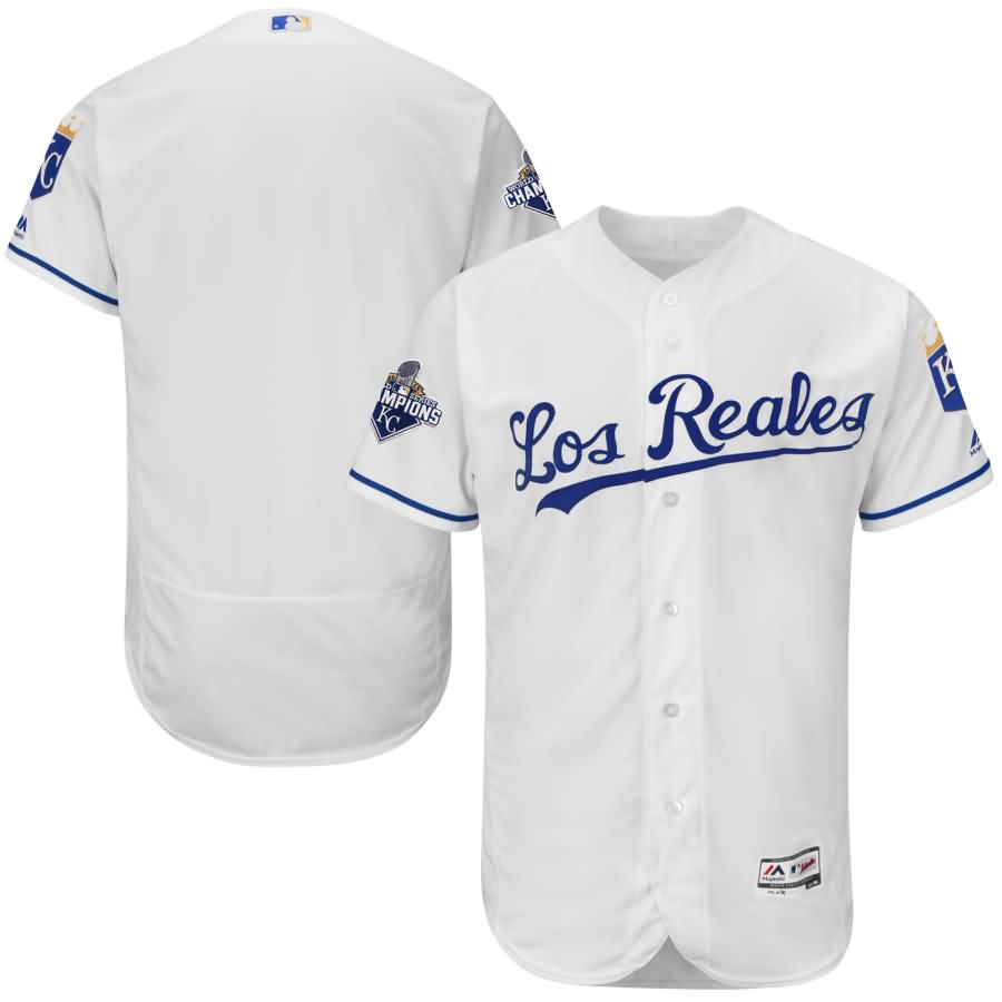Kansas City Royals Majestic Home 2015 World Series Champions Commemorative Los Reales Flex Base Team Jersey - White