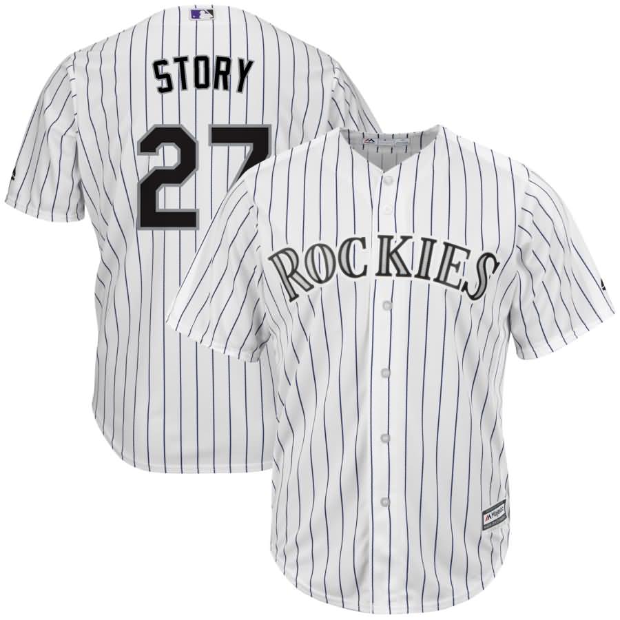 Trevor Story Colorado Rockies Majestic Home Official Cool Base Player Replica Jersey - White