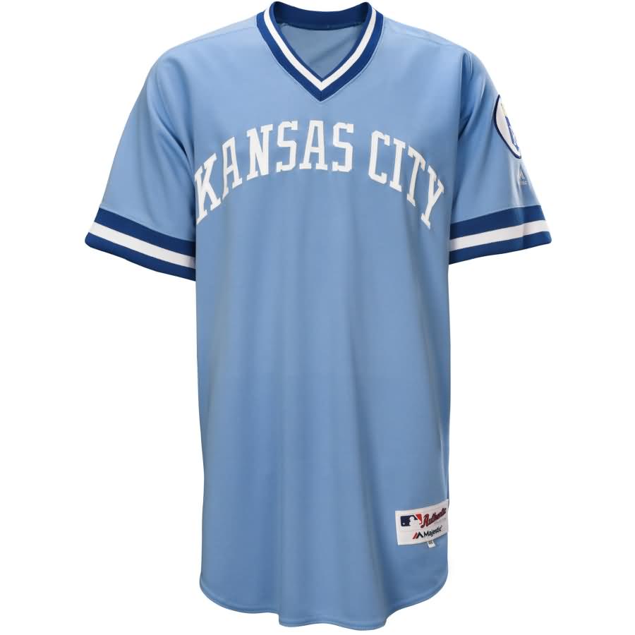 Lorenzo Cain Kansas City Royals Majestic Authentic 1976 Turn Back the Clock Player Jersey - Light Blue