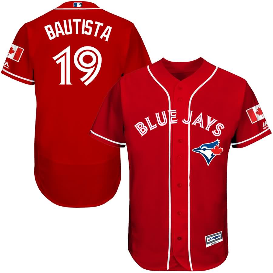 Jose Bautista Toronto Blue Jays Majestic Fashion Canada Day Flex Base Authentic Player Jersey - Scarlet