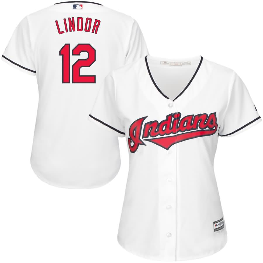 Francisco Lindor Cleveland Indians Majestic Women's Cool Base Player Jersey - White