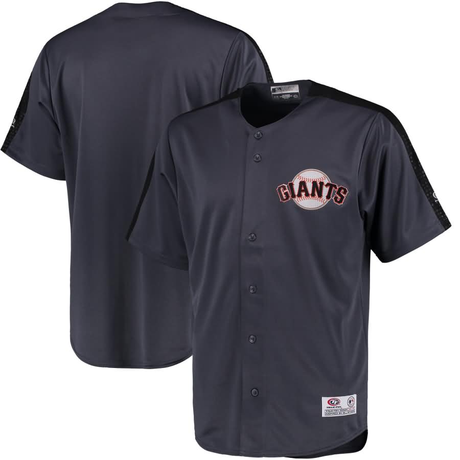 San Francisco Giants Stitches Hot Corner Button Down Polyester Jersey - Charcoal