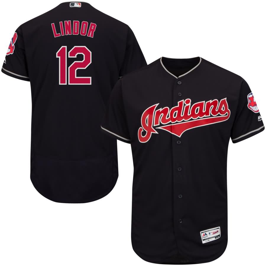 Francisco Lindor Cleveland Indians Majestic Alternate Authentic Collection Flex Base Player Jersey - Navy