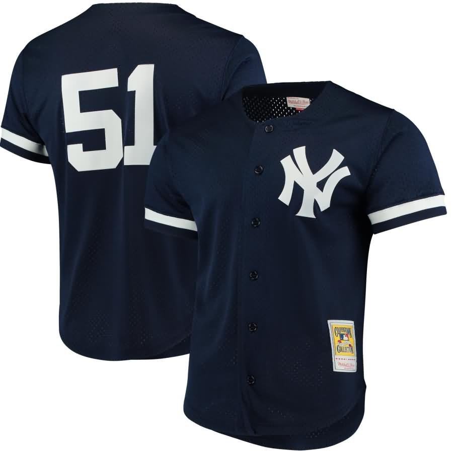 Bernie Williams New York Yankees Mitchell & Ness Fashion Cooperstown Collection Mesh Batting Practice Jersey - Navy