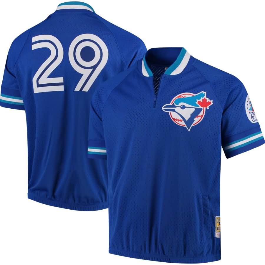 Joe Carter Toronto Blue Jays Mitchell & Ness Cooperstown Collection Mesh Batting Practice Quarter-Zip Jersey - Royal