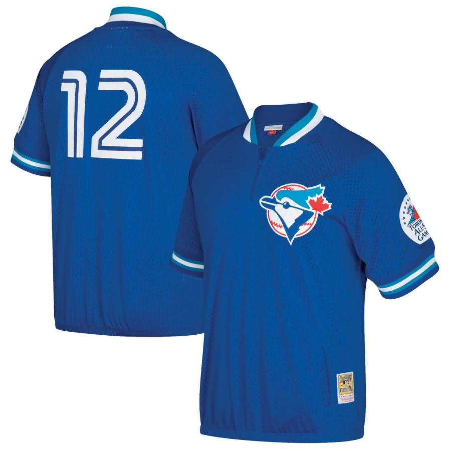 Roberto Alomar Toronto Blue Jays Mitchell & Ness Cooperstown Collection Mesh Batting Practice Quarter-Zip Jersey - Royal
