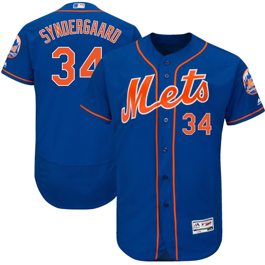 Noah Syndergaard New York Mets Majestic 2017 Alternate Authentic Collection Flex Base Jersey - Royal/Orange