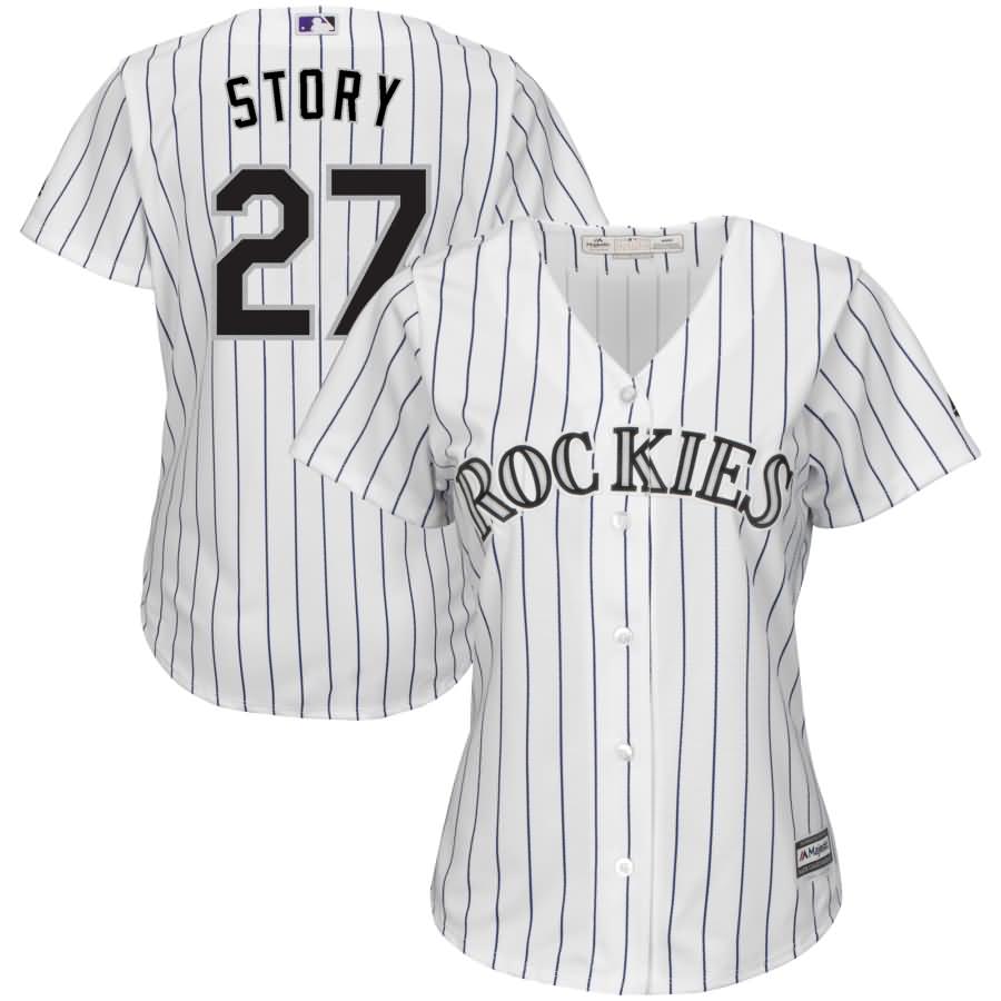 Trevor Story Colorado Rockies Majestic Women's Home Official Cool Base Player Replica Jersey - White/Purple