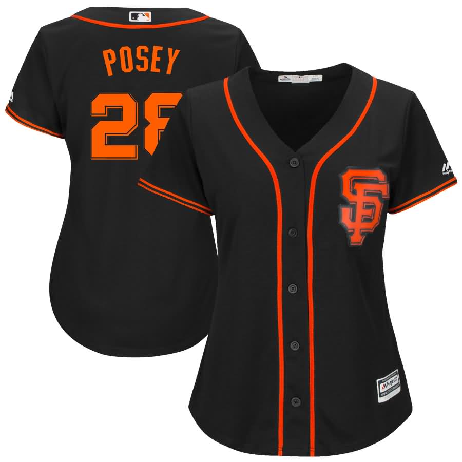 Buster Posey San Francisco Giants Majestic Women's Alternate 2017 Cool Base Player Jersey - Black