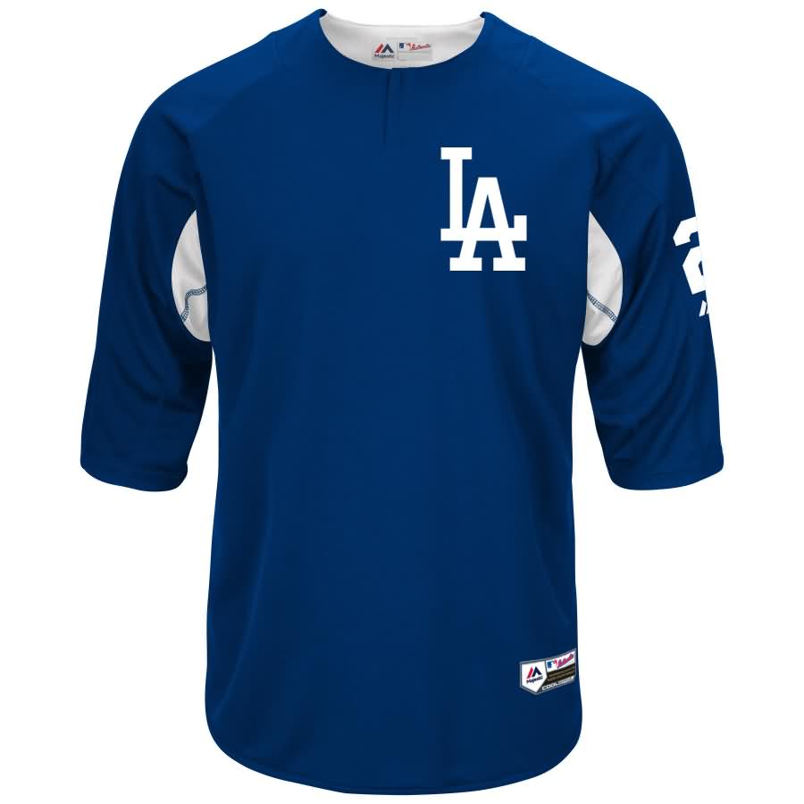 Clayton Kershaw Los Angeles Dodgers Majestic Authentic Collection On-Field 3/4-Sleeve Player Batting Practice Jersey - Royal/White