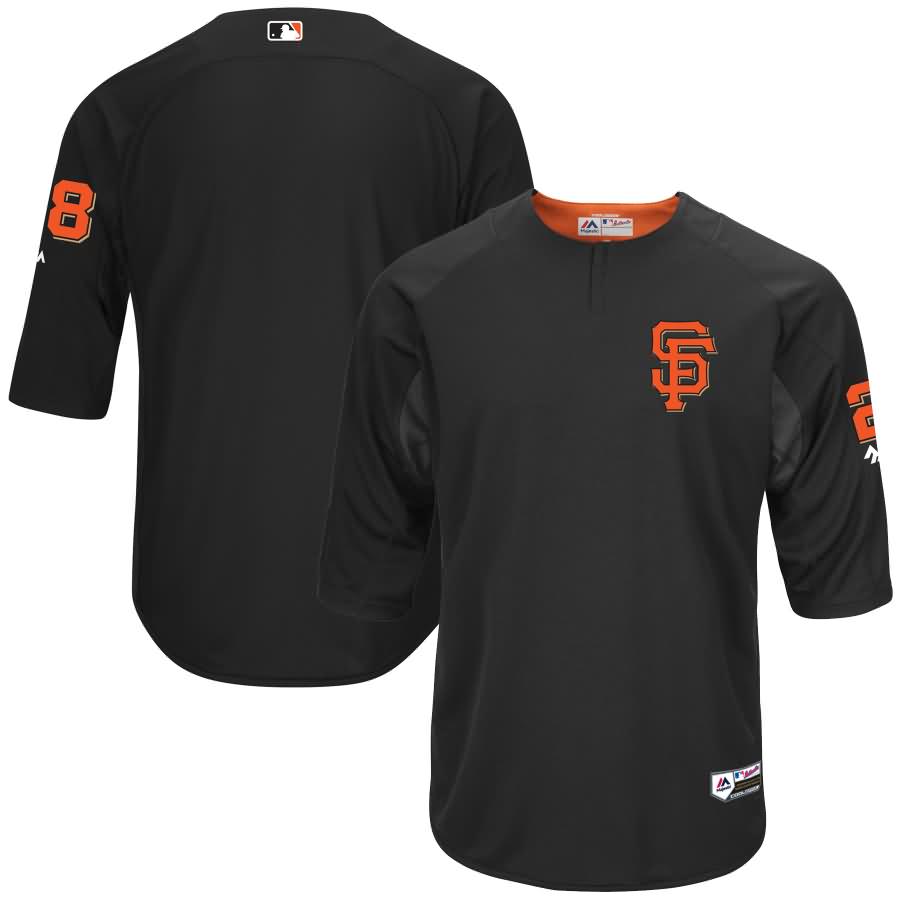 Buster Posey San Francisco Giants Majestic Authentic Collection On-Field 3/4-Sleeve Player Batting Practice Jersey - Black