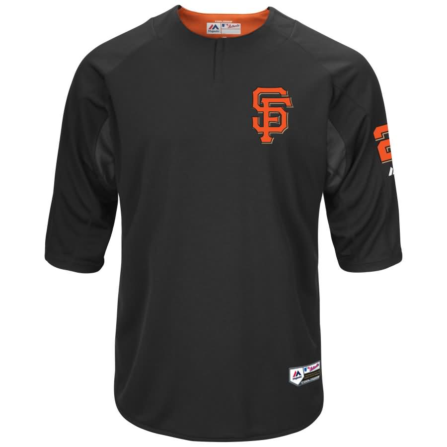 Buster Posey San Francisco Giants Majestic Authentic Collection On-Field 3/4-Sleeve Player Batting Practice Jersey - Black
