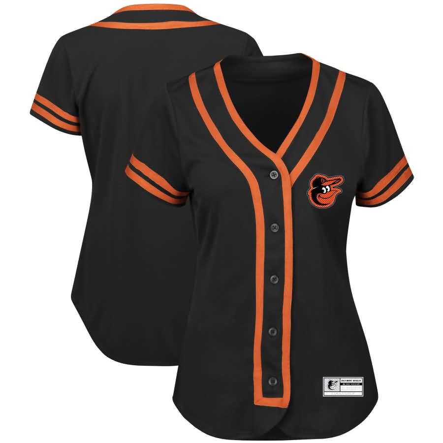 Baltimore Orioles Majestic Women's Fashion Absolute Victory Cool Base Team Jersey - Black/Orange