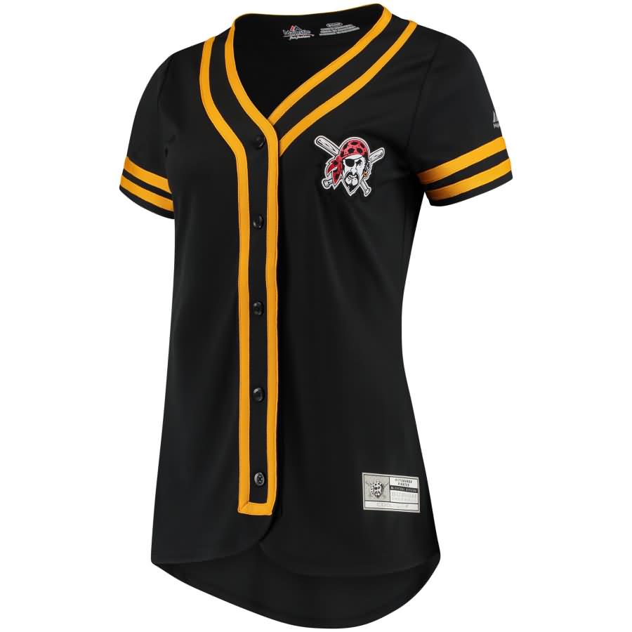 Pittsburgh Pirates Majestic Women's Absolute Victory Fashion Team Jersey - Black/Gold