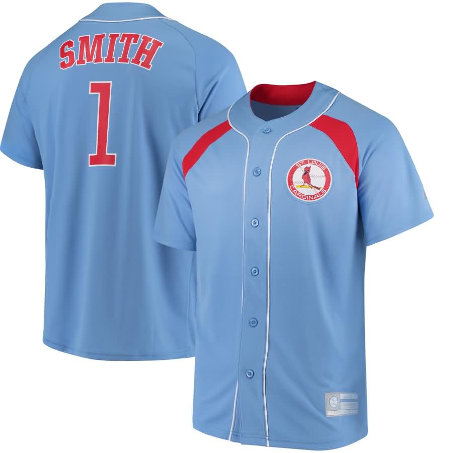 Ozzie Smith St. Louis Cardinals Majestic Cooperstown Collection Peak Power Fashion Player Jersey - Light Blue/Red