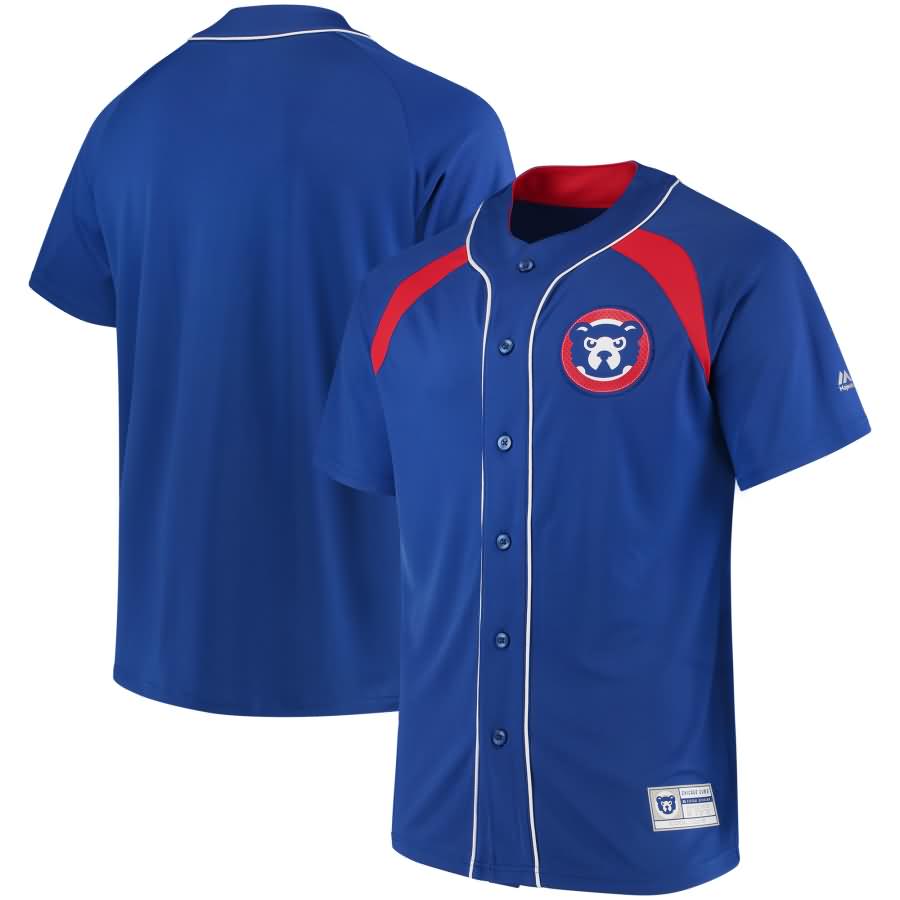 Chicago Cubs Majestic Cooperstown Collection Peak Power Fashion Jersey - Royal/Red
