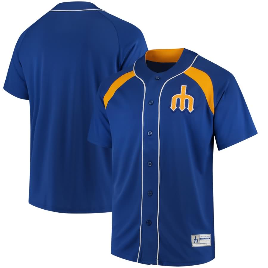 Seattle Mariners Majestic Cooperstown Collection Peak Power Fashion Jersey - Royal/Gold
