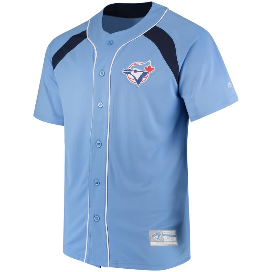 Toronto Blue Jays Majestic Cooperstown Collection Peak Power Fashion Jersey - Light Blue/Navy
