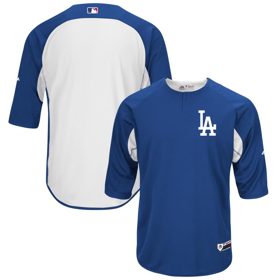Los Angeles Dodgers Majestic Authentic Collection On-Field 3/4-Sleeve Batting Practice Jersey - Royal/White