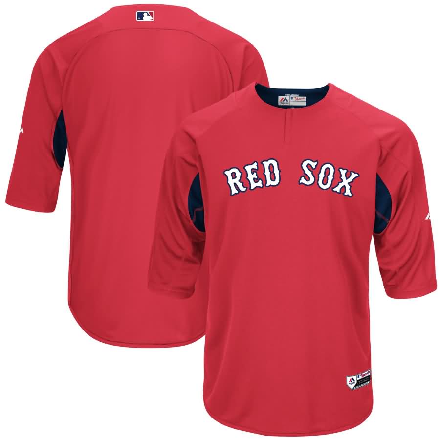 Boston Red Sox Majestic Authentic Collection On-Field 3/4-Sleeve Batting Practice Jersey - Red/Navy