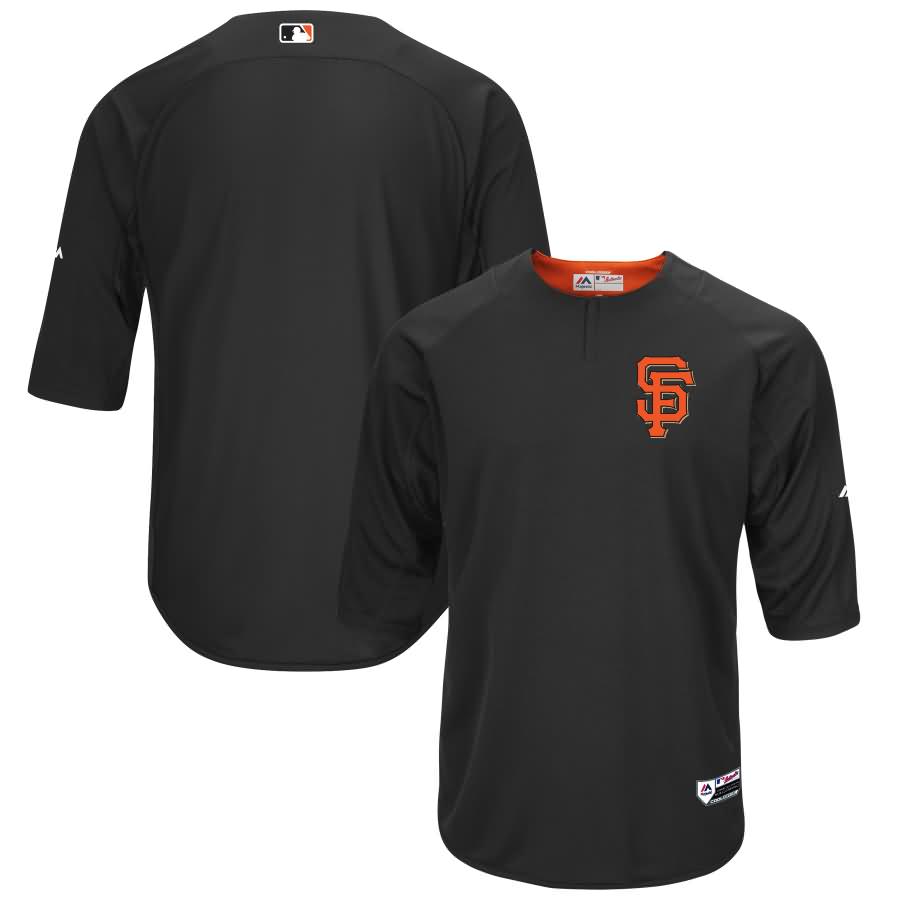 San Francisco Giants Majestic Authentic Collection On-Field 3/4-Sleeve Batting Practice Jersey - Black
