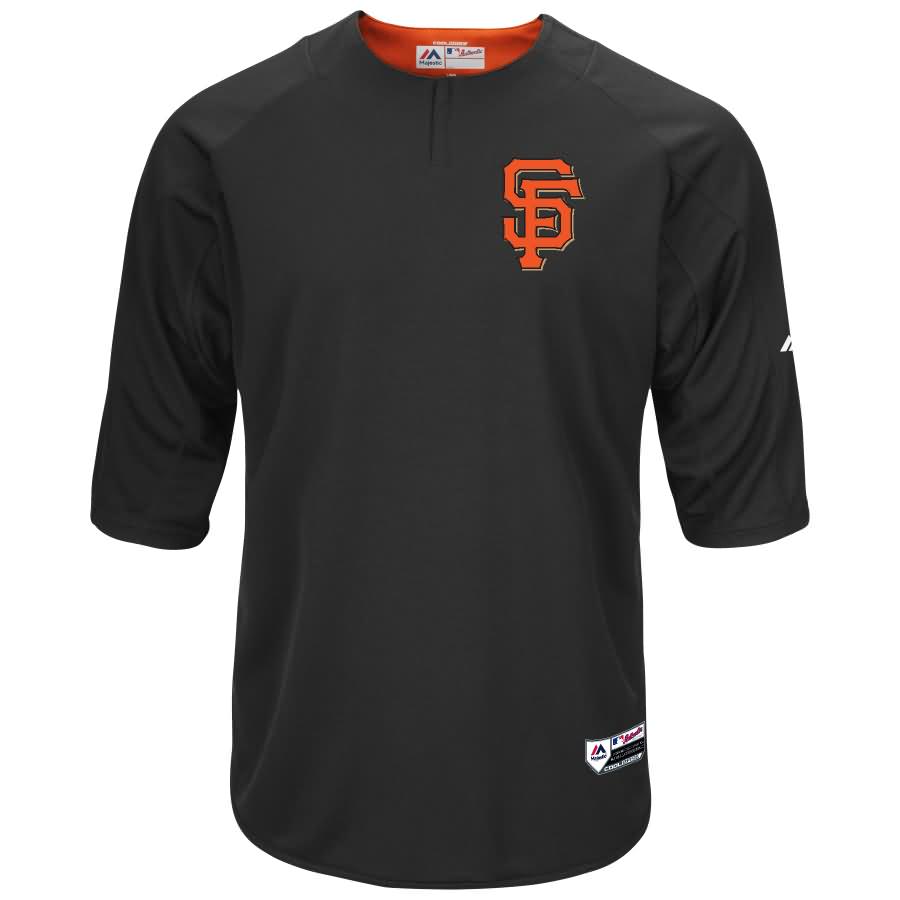 San Francisco Giants Majestic Authentic Collection On-Field 3/4-Sleeve Batting Practice Jersey - Black