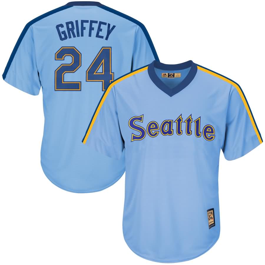 Ken Griffey Jr. Seattle Mariners Majestic Cooperstown Collection Cool Base Player Jersey - Light Blue
