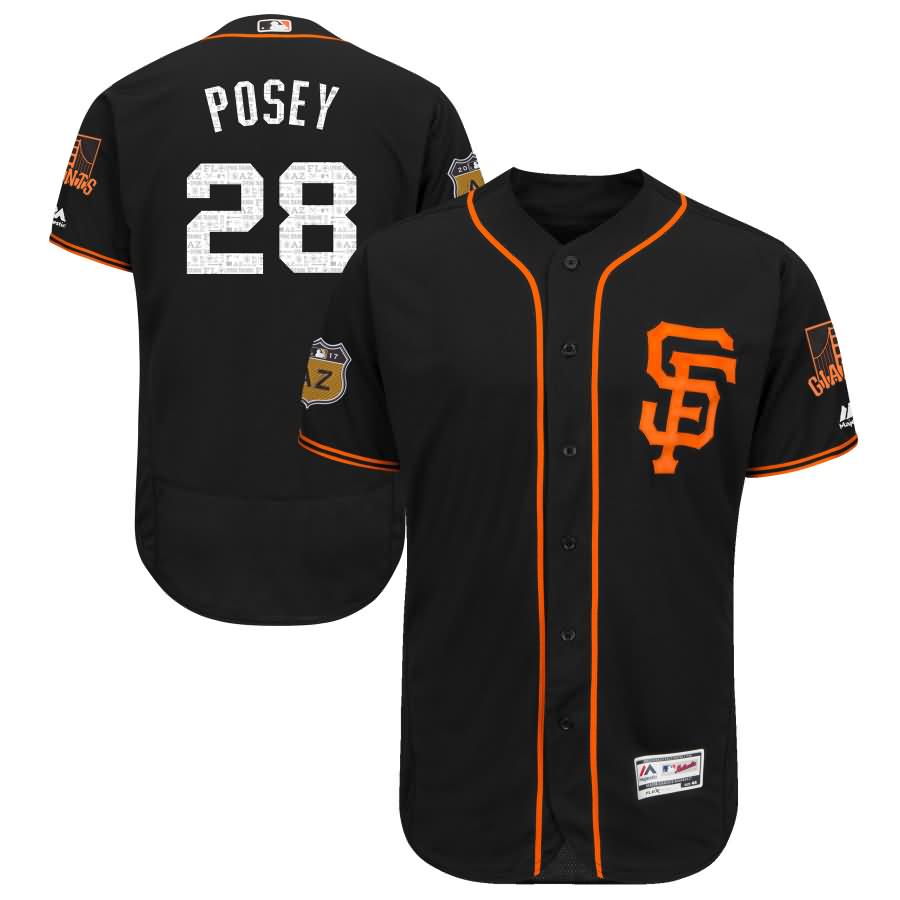 Buster Posey San Francisco Giants Majestic 2017 Spring Training Authentic Flex Base Player Jersey - Black